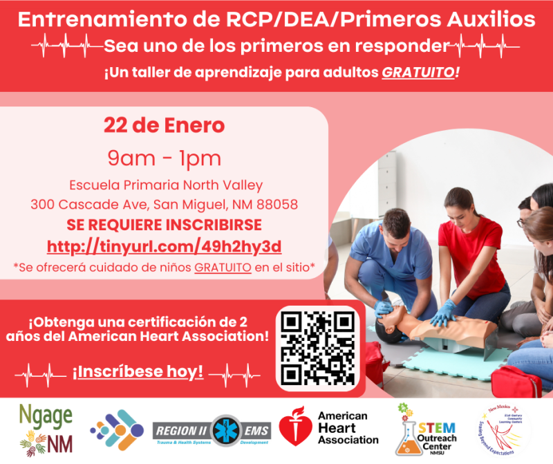 Entrenamiento de RCP/DEA/Primeros Auxilios con Certificación